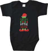 Rompertjes baby met tekst - Santa's Little helper - Kerst Romper - Zwart  - Maat 74/80 - Kraam cadeau - Babygeschenk - Romper