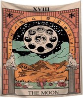 The Moon XVIII (Wolves) Wandkleed - Tarot Kaarten - Wanddecoratie Tarotkaart - 70x95CM