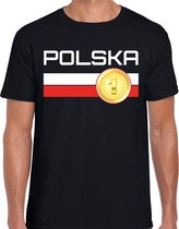 Polska / Polen landen t-shirt zwart heren L