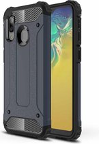 Magic Armor TPU + PC Combinatie Case voor Galaxy A20e (Navy Blue)