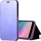 Galvaniseren Mirror Horizontal Flip Leather Case voor Galaxy J8 (2018), met houder (paars)