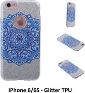 Uniek motief Glitter flower TPU Achterkant voor Apple iPhone 6/6S- 8719273282342