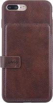 UNIQ Accessory iPhone 7-8 Plus Kunstleer Backcover hoesje met clip pasjeshouder - Bruin