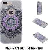 Uniek motief Glitter flower TPU Achterkant voor Apple iPhone 7/8 Plus- 8719273282472