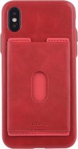 UNIQ Accessory iPhone X Kunstleer Backcover hoesje met portemonnee - Rood