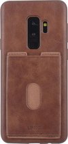UNIQ Accessory Galaxy S9 Plus Kunstleer Backcover hoesje met portemonnee - Bruin (G965)