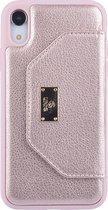 UNIQ Accessory iPhone XR Kunstleer portemonnee Hard Case Back cover - Roze