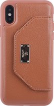 UNIQ Accessory iPhone X Kunstleer portemonnee Hard Case Back cover - Bruin