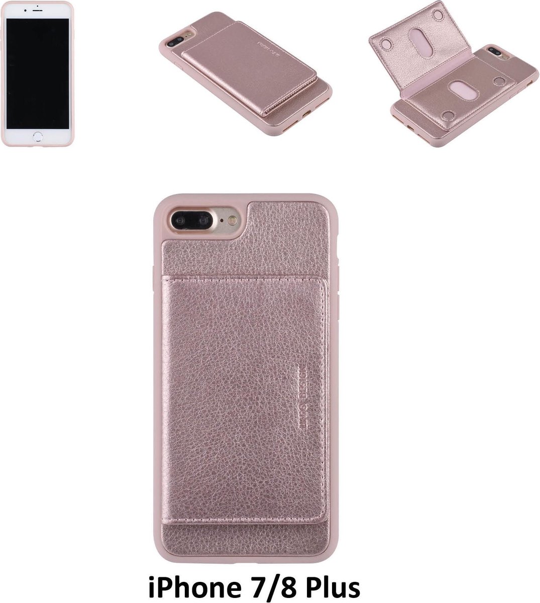 UNIQ Accessory iPhone 7-8 Plus Kunstleer Backcover hoesje - Roze