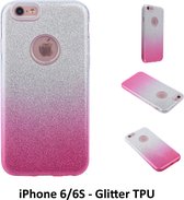 Kleurovergang Roze Glitter TPU Achterkant voor Apple iPhone 6/6S