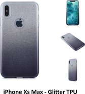 Kleurovergang Zwart Glitter TPU Achterkant voor Apple iPhone Xs Max