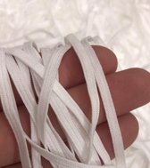 Plat elastiek 4MM voor mondkapjes wit | 10 meter