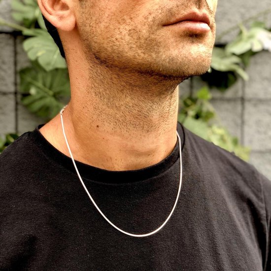 Ketting Dames - 1,4mm - 50cm - Zilver - Gourmet - Karabijn Sluiting - Heren - Poli - Sieraden Vrouw - Gerhodineerd - Zilver 925
