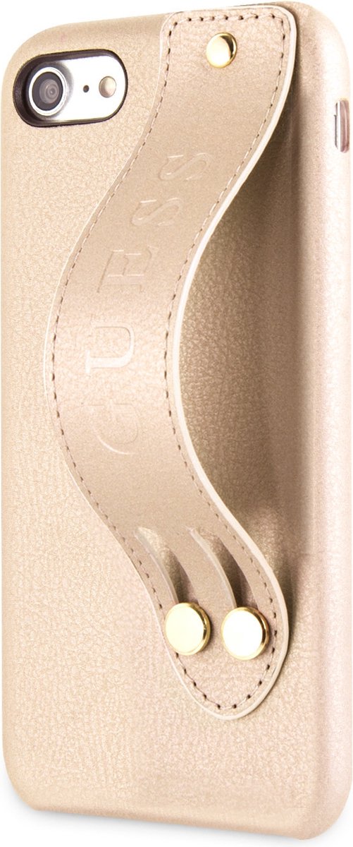 iPhone 8/7/6s/6 Backcase hoesje - Guess - Effen Goud - Kunstleer