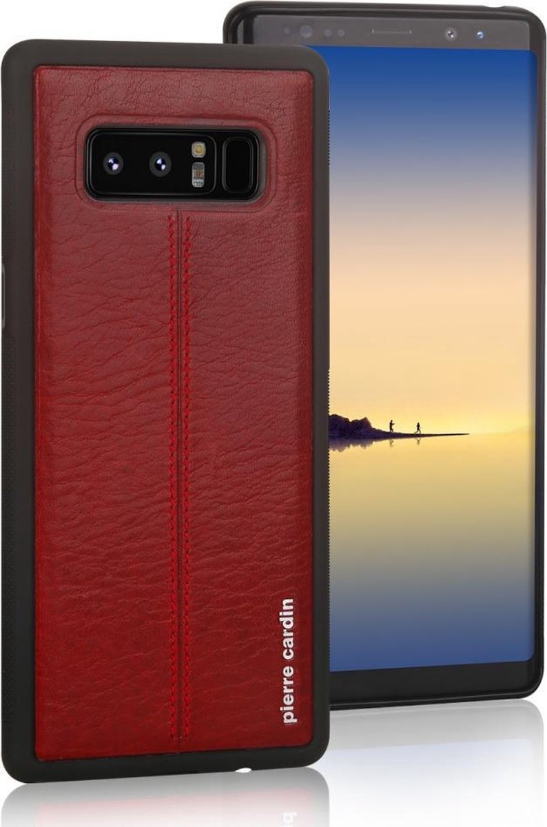 Rood hoesje van Pierre Cardin - Backcover - Stijlvol - Leer - Galaxy Note8 - Luxe cover