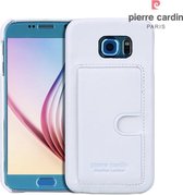 Wit hoesje van Pierre Cardin - Backcover - Stijlvol - Leer - Galaxy S6 - Luxe cover