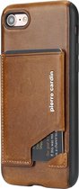 Bruin hoesje van Pierre Cardin - Backcover - iPhone 7-8 Plus - Leer - Stijlvol - Luxe cover