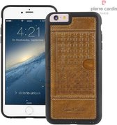 Bruin hoesje Pierre Cardin - Backcover - Stijlvol - Leer - iPhone 6-6S Plus - Luxe cover