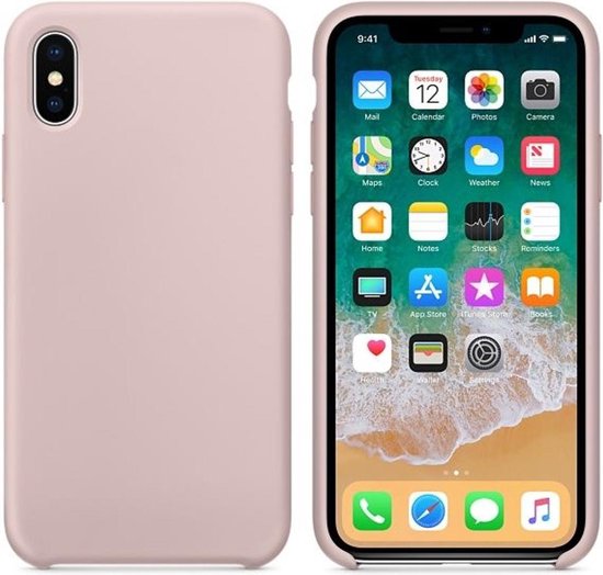Zelfrespect boerderij Artistiek Hoogwaardige Soft Touch iPhone X / Xs Silicone Case Cover Hoes Lichtroze  (Pink Sand) | bol.com
