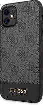 GUESS 4G Stripe Logo Backcover Hoesje geschikt voor iPhone 11 - Grijs