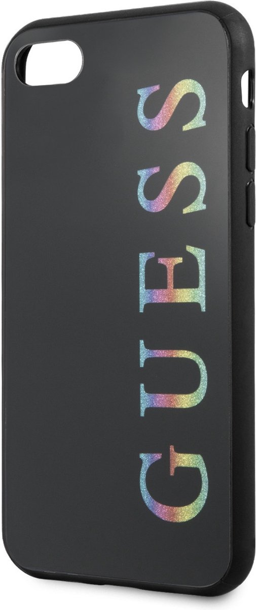 iPhone SE (2020)/8/7/6s/6 Backcase hoesje - Guess - Glitter Zwart - TPU (Zacht)
