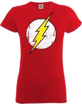 DC Comics The Flash Dames Tshirt -L- Distressed Logo Rood