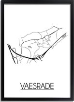 DesignClaud Vaesrade Plattegrond poster A4 + Fotolijst zwart