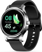 Belesy® SMART - Smartwatch Women - Smartwatch Men - Montre - Podomètre - 1,3 pouces - Écran couleur - Full Touch - Appel Bluetooth - Argent - Zwart - Siliconen