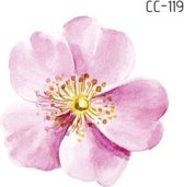 Temporary tattoo | tijdelijke tattoo | fake tattoo | roze bloem | 60 x 60 mm