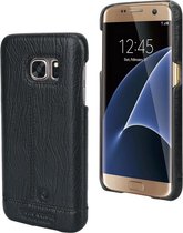 Zwart hoesje van Pierre Cardin - Backcover - Stijlvol - Leer - Galaxy S7 - Luxe cover