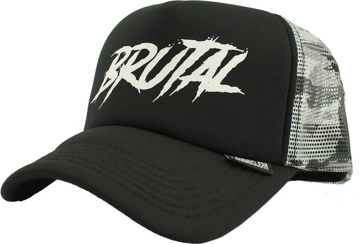 BRUTAL® Heren Trucker Pet Cap Zwart Camouflage - Zomer Pet - Festival Pet