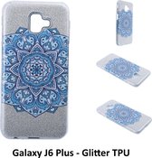Uniek motief Glitter flower TPU Achterkant voor Samsung Galaxy J6 Plus (J6 Plus)- 8719273283189