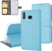 LichtBlauw hoesje Samsung Galaxy A6s - Book Case - Pasjeshouder - Magneetsluiting