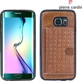 Bruin hoesje van Pierre Cardin - Backcover - Stijlvol - Leer - voor Galaxy S6 Edge - Luxe cover