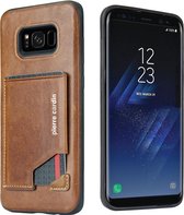 Coque Arrière Pierre Cardin En Cuir Avec Porte-Cartes Samsung Galaxy S8 Plus - Marron