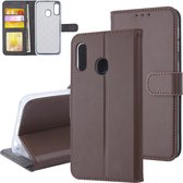 Bruin hoesje Samsung Galaxy A20e - Book Case - Pasjeshouder - Magneetsluiting (A202F)