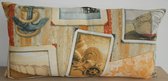 By Eef- sierkussenhoes- 30x58- handgemaakt, katoen, vuurtorens, schelpen, strand 'Zonsondergang'