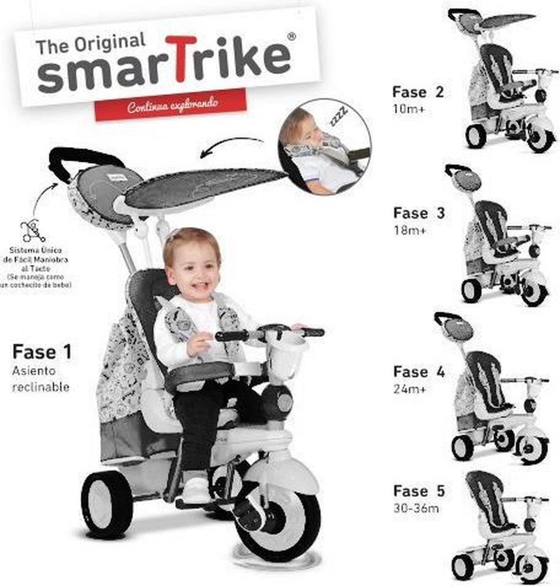 Smartrike Dazzle 5-en-1 - Tricycle - Garçons et filles - Noir; Blanc |  bol.com