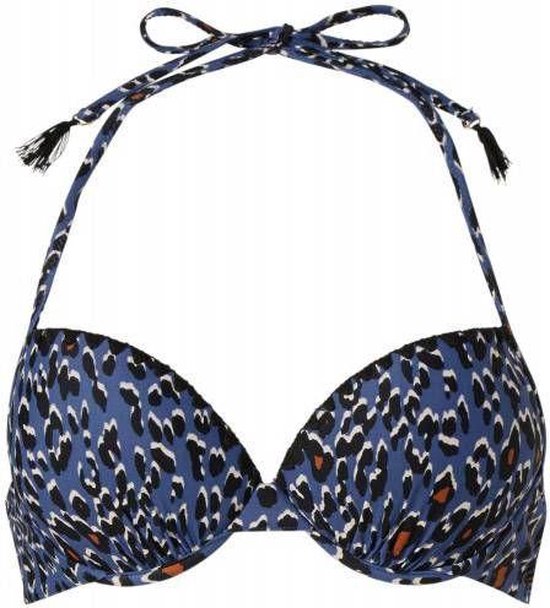 Shiwi push-up bikinitop met panterprint blauw | bol.com