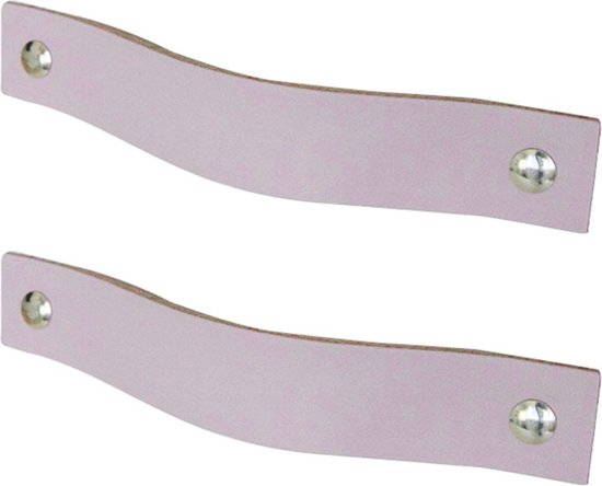 Poignées en cuir / Poignée plate - 2 pièces - LILAPARES - taille S (15,8 x 2,5 cm) - avec 3 vis de couleur