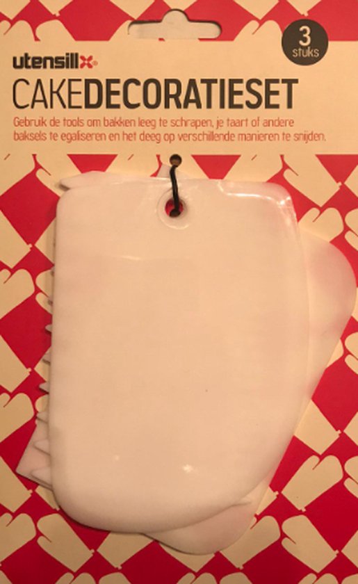 Set van 3 witte deegschrapers: schrapen, egaliseren en snijden.