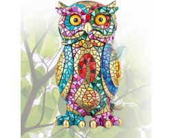 Barcino Design Carnival beeld uil multi-colored 18 cm