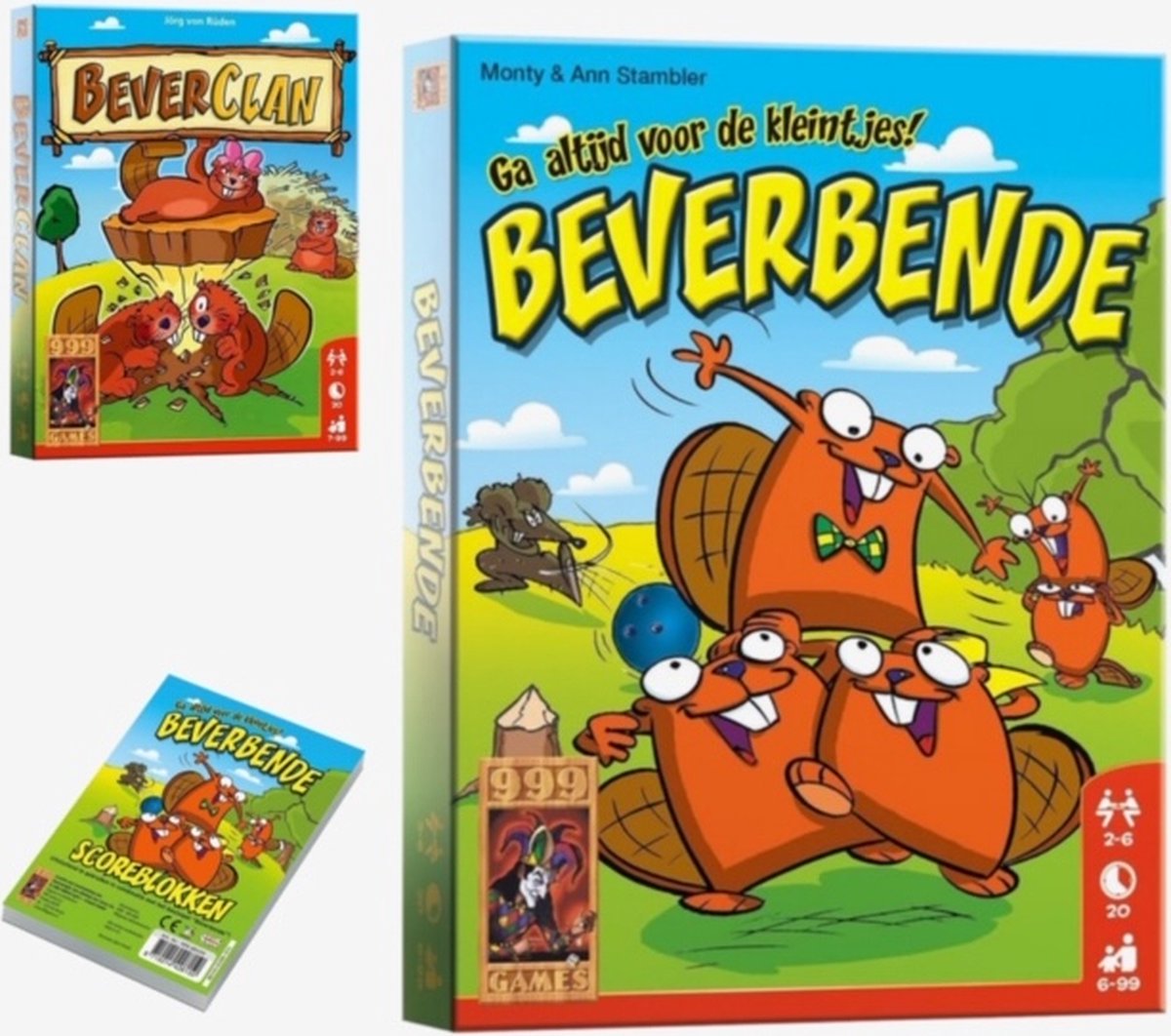 vis reactie weduwnaar Beverbende + Beverclan + Scoreblokken - 999 Games | Games | bol.com