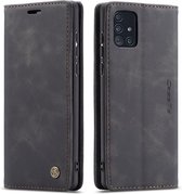 CaseMe - Samsung Galaxy A71 hoesje - Wallet Book Case - Magneetsluiting - Zwart