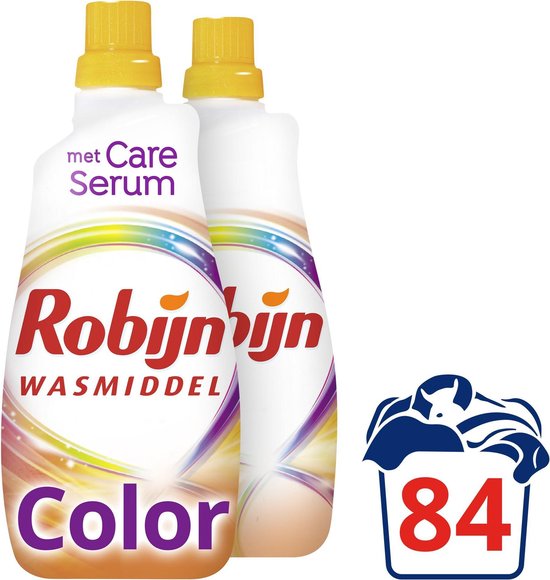 Robijn Klein & Krachtig Color Vloeibaar Wasmiddel - 2 x 42 wasbeurten - Voordeelverpakking