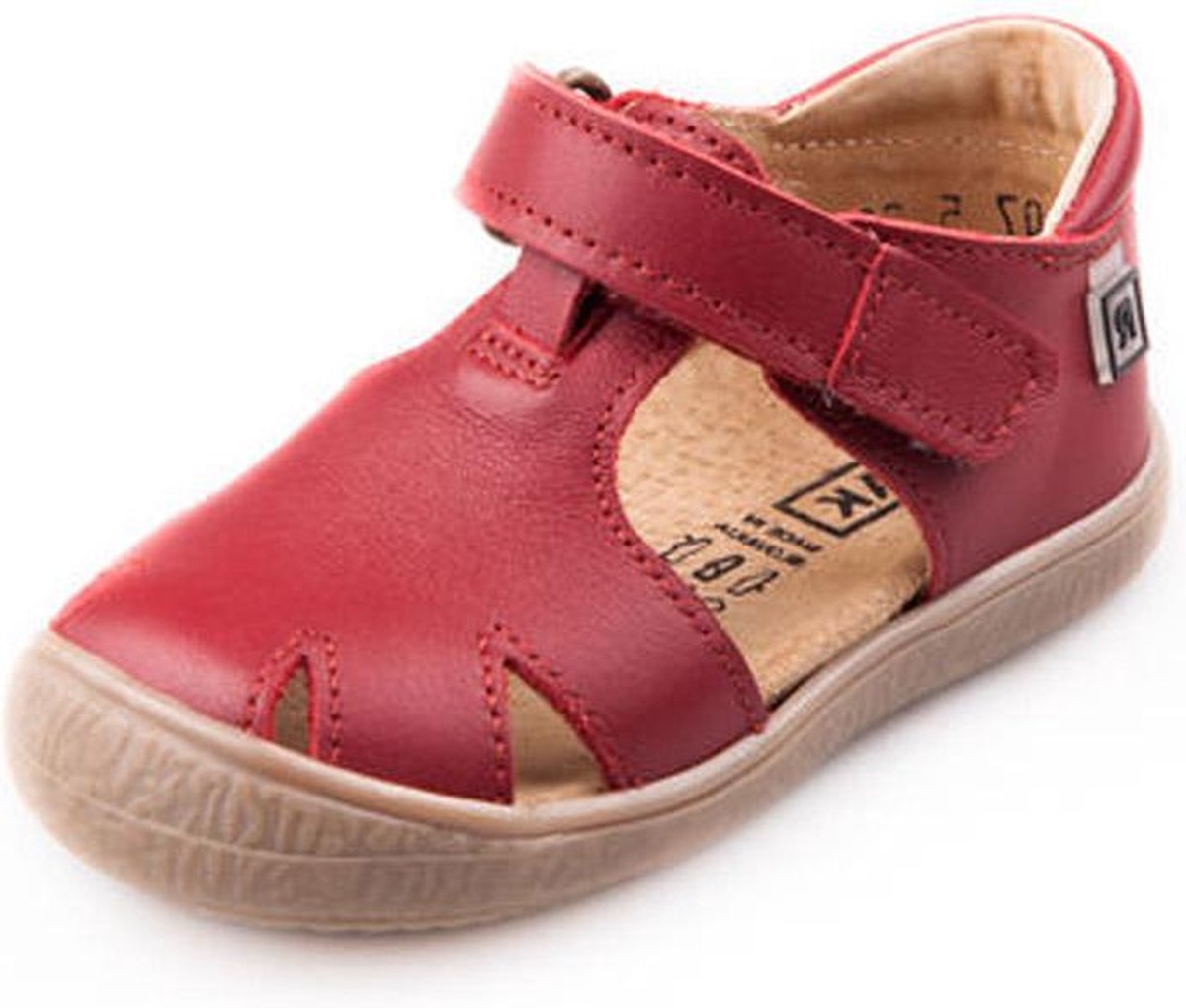 Rak Donker rode leren meisjes jongens sandalen