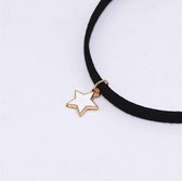 Ster Wit Choker - Ketting - Collier - Suède - 38 cm - 1 stuks