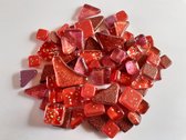 Mozaïek Soft glass puzzels glitter Rood mix
