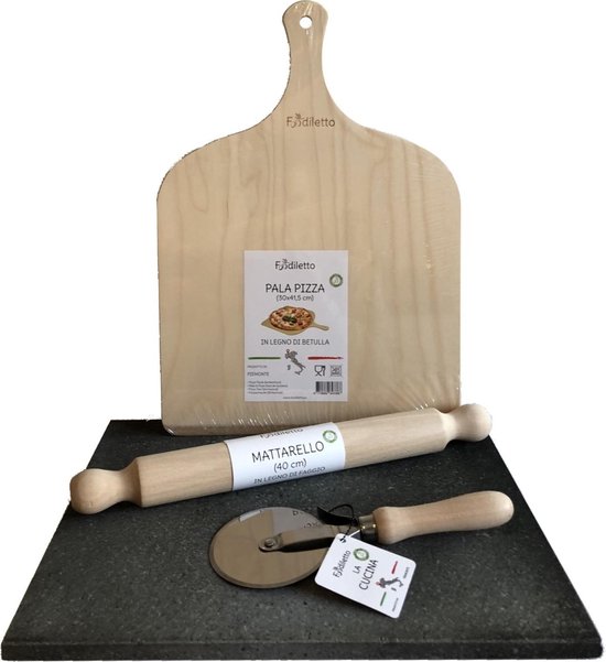Auroch Definitie verbannen Foodiletto Pizzasteen - Complete Set - inclusief Pizzasteen bbq - barbecue  - oven -... | bol.com