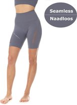 Brubeck Sport Short Seamless GYM - Dames Sportbroek Kort Naadloos - Functioneel Elegant en Stijlvol - Grijs M